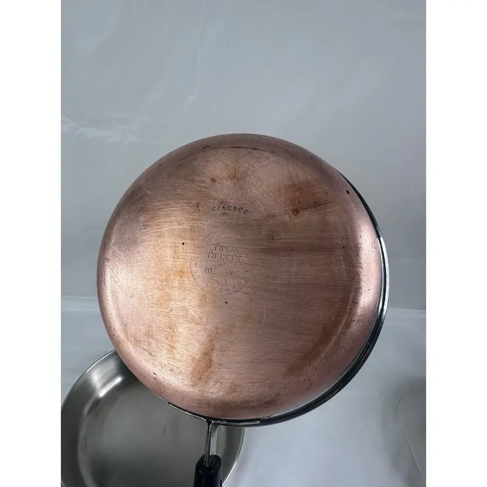 Revere Ware Copper Bottom 6 Quart Stock Pot 9” & 8”Frying Sauté Pan USA